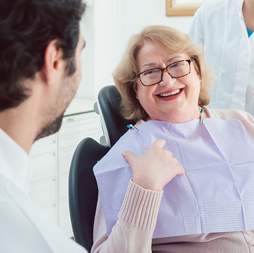senior woman at dentist