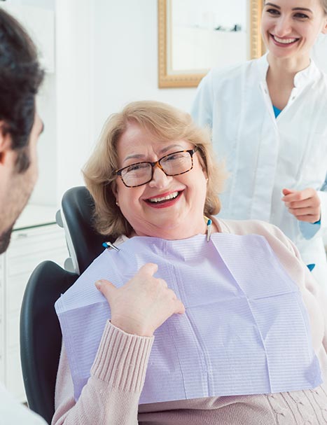 senior woman at dentist